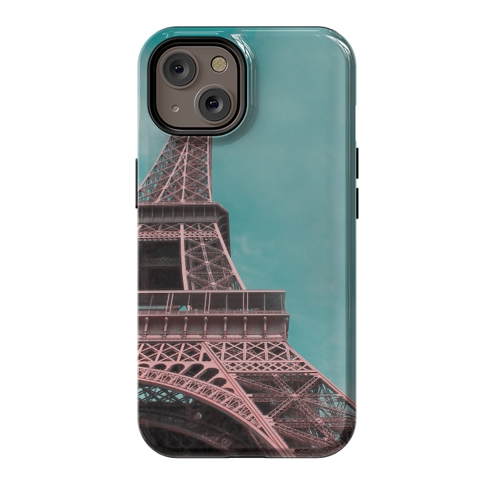 iPhone 14 StrongFit Pink Paris Eiffeltower by Andrea Haase