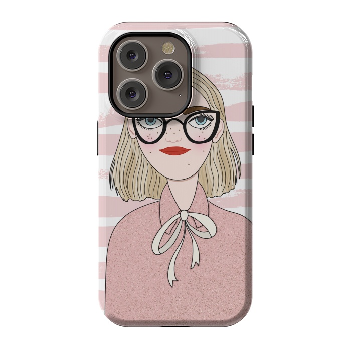 iPhone 14 Pro StrongFit Cute Pink Fashion Girl by DaDo ART