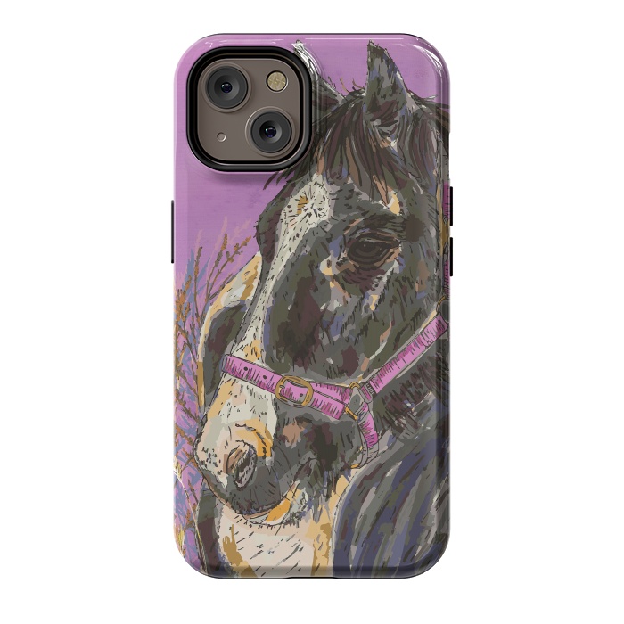 iPhone 14 StrongFit Black and White Horse by Lotti Brown