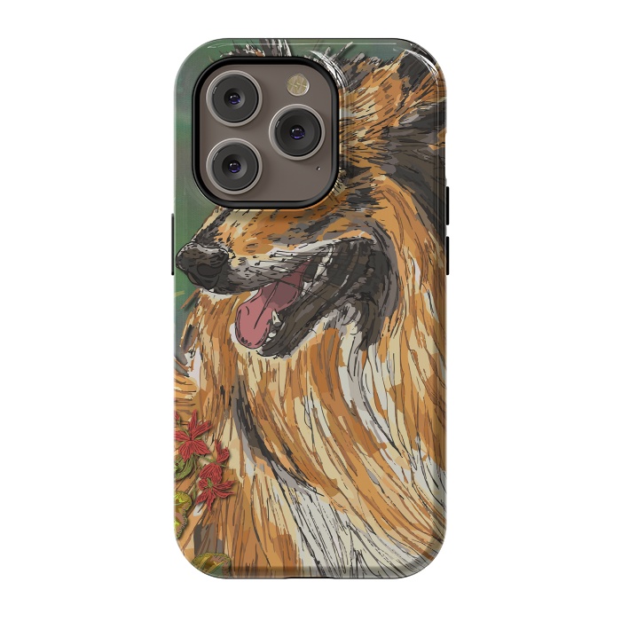 iPhone 14 Pro StrongFit Rough Collie (Summer) by Lotti Brown