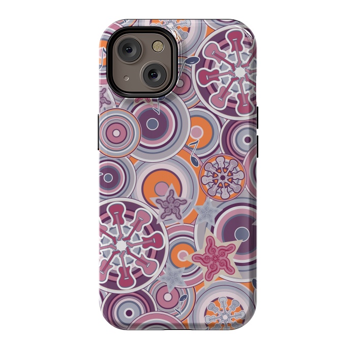 iPhone 14 StrongFit Glam Boho Rock in Purple and Orange by Paula Ohreen
