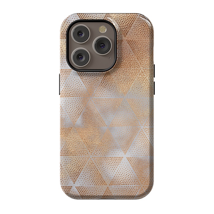 iPhone 14 Pro StrongFit Rose Gold Marble Triangle Pattern by  Utart