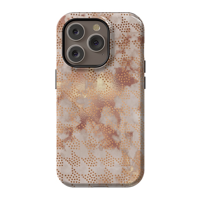 iPhone 14 Pro StrongFit Geometrical modern Rose Gold Marble Pattern by  Utart