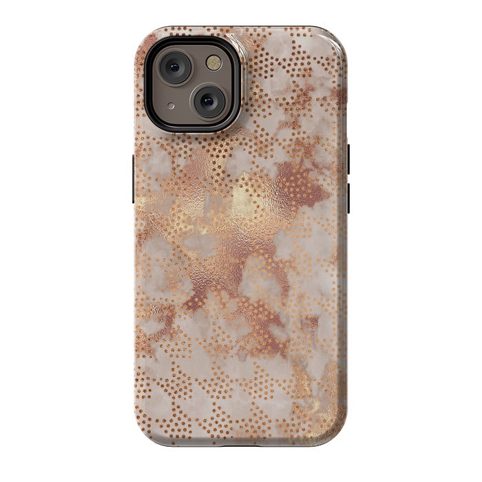 iPhone 14 StrongFit Geometrical modern Rose Gold Marble Pattern by  Utart