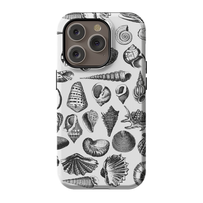 iPhone 14 Pro StrongFit Vintage Seashell Collection Black And White by Andrea Haase