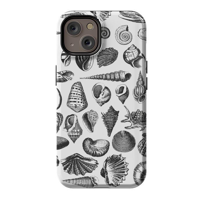 iPhone 14 StrongFit Vintage Seashell Collection Black And White by Andrea Haase