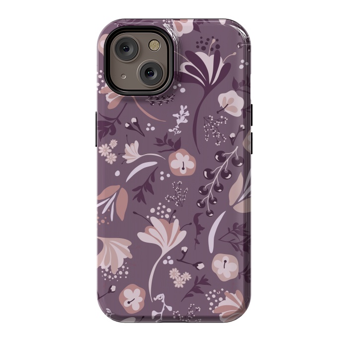 iPhone 14 StrongFit Beautiful Blooms on Purple by Paula Ohreen