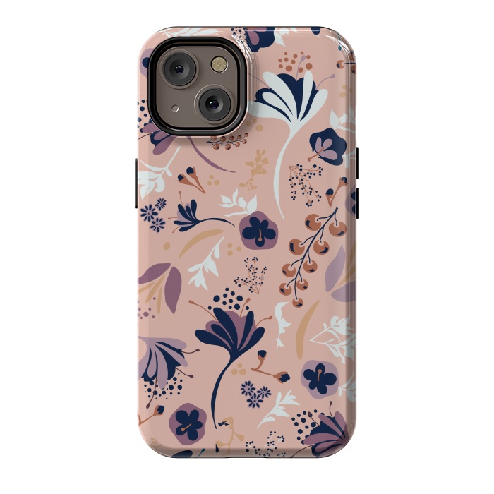iPhone 14 StrongFit Beautiful Blooms on Salmon Pink by Paula Ohreen