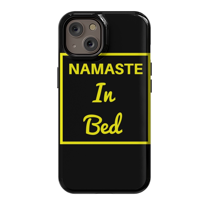 iPhone 14 StrongFit namaste in bed yellow by MALLIKA