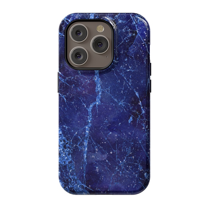 iPhone 14 Pro StrongFit Blue Marbled Glitter 2 by Andrea Haase