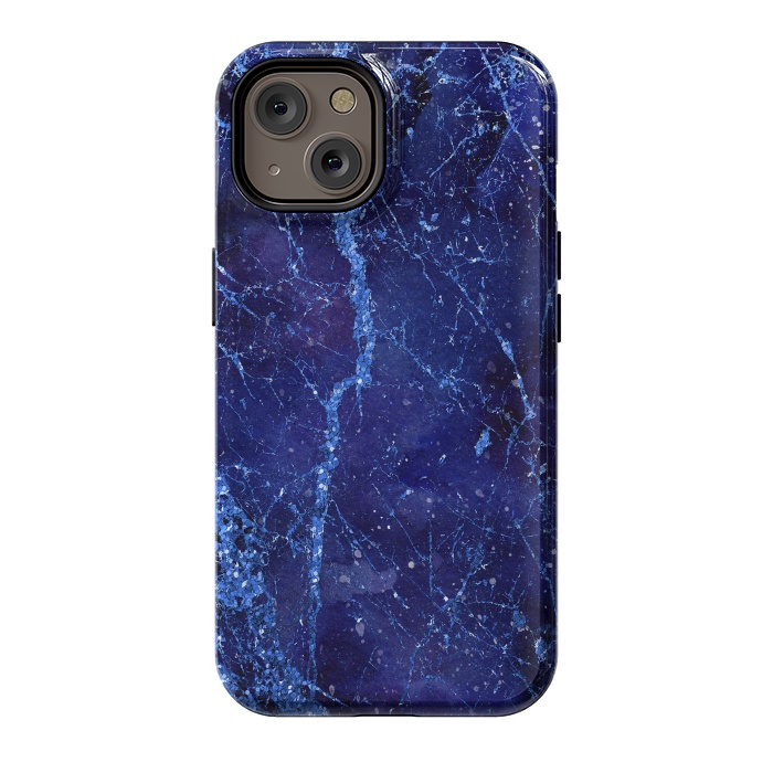 iPhone 14 StrongFit Blue Marbled Glitter 2 by Andrea Haase