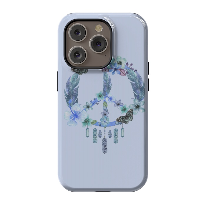 iPhone 14 Pro StrongFit Blue Peace Dreamcatcher by Andrea Haase