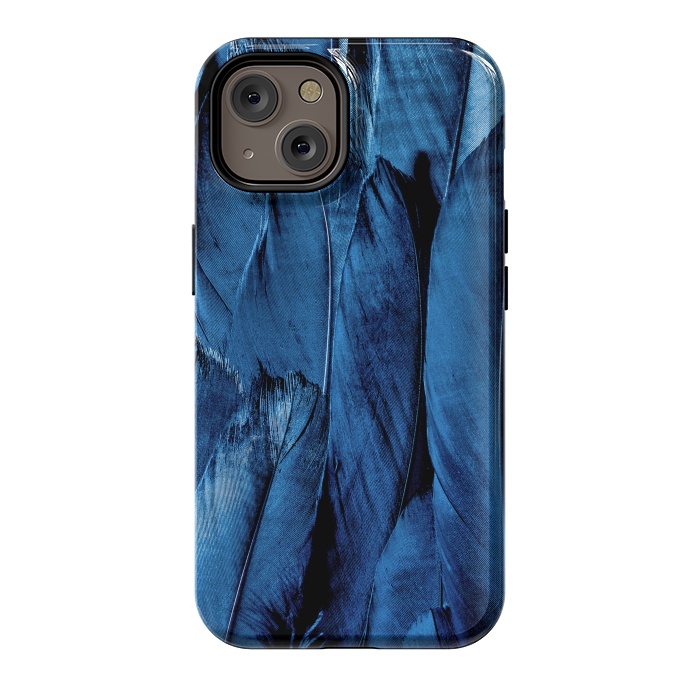 iPhone 14 StrongFit Dark Blue Feathers by Andrea Haase