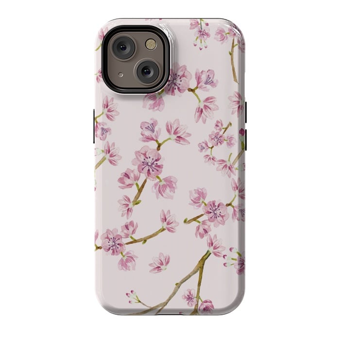 iPhone 14 StrongFit Pink Spring Cherry Blossom Pattern by  Utart