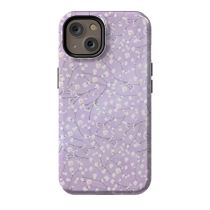 iPhone 14 StrongFit Purple Watercolor Spring Cherry Blossom Pattern by  Utart