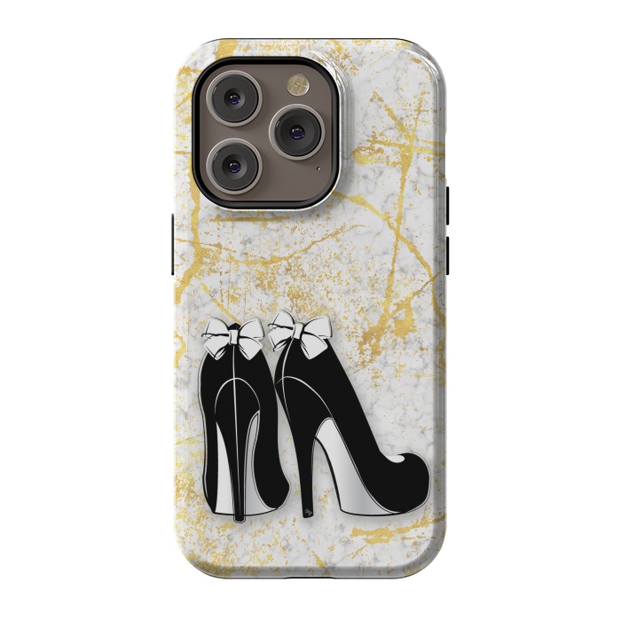 iPhone 14 Pro StrongFit Luxury Golden Marble Heels by Martina
