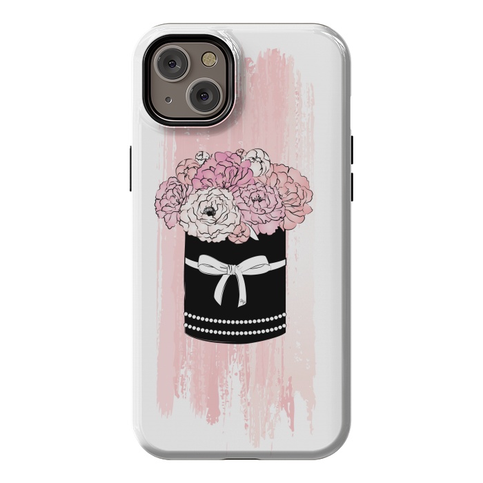 iPhone 14 Plus StrongFit Flower Box with pink Peonies by Martina