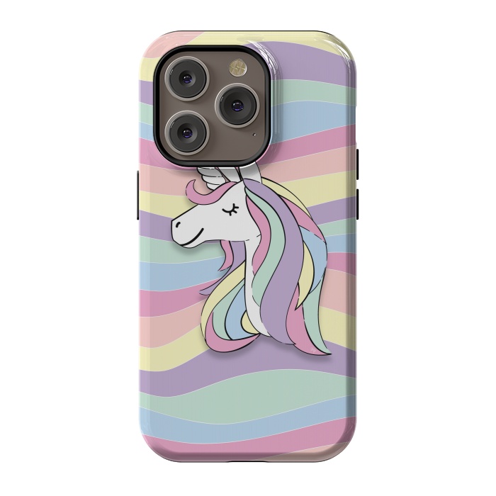 iPhone 14 Pro StrongFit Cute Rainbow Unicorn by Martina
