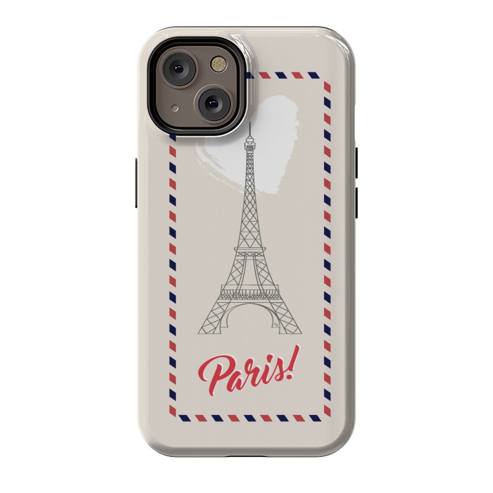 iPhone 14 StrongFit Vintage envelope Eiffel Tower in Paris by Martina