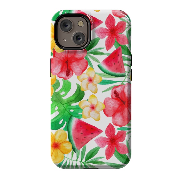 iPhone 14 StrongFit Aloha Tropical Hibiscus and Melon Pattern by  Utart