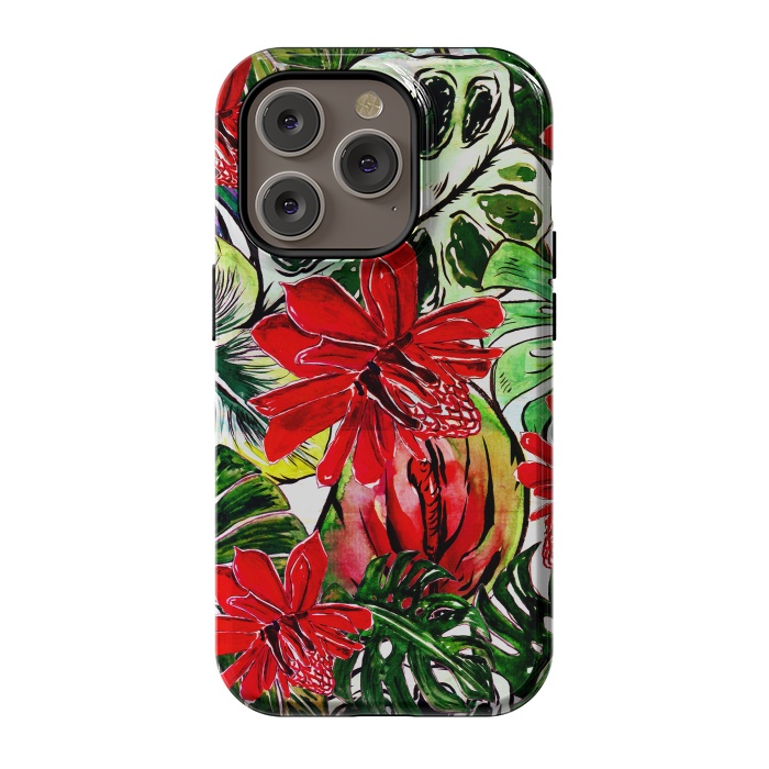 iPhone 14 Pro StrongFit Aloha Tropical Passiflora Jungle by  Utart