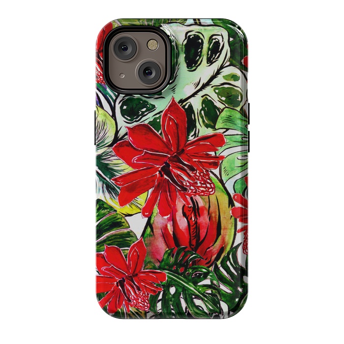 iPhone 14 StrongFit Aloha Tropical Passiflora Jungle by  Utart