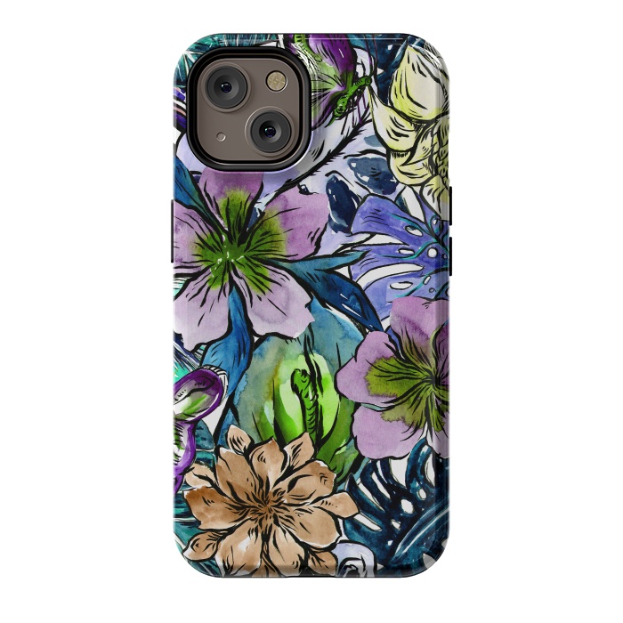 iPhone 14 StrongFit Purple Aloha Hibiscus Tropical Flower Pattern by  Utart