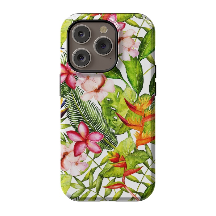 iPhone 14 Pro StrongFit Aloha Tropical Flower Jungle Pattern by  Utart