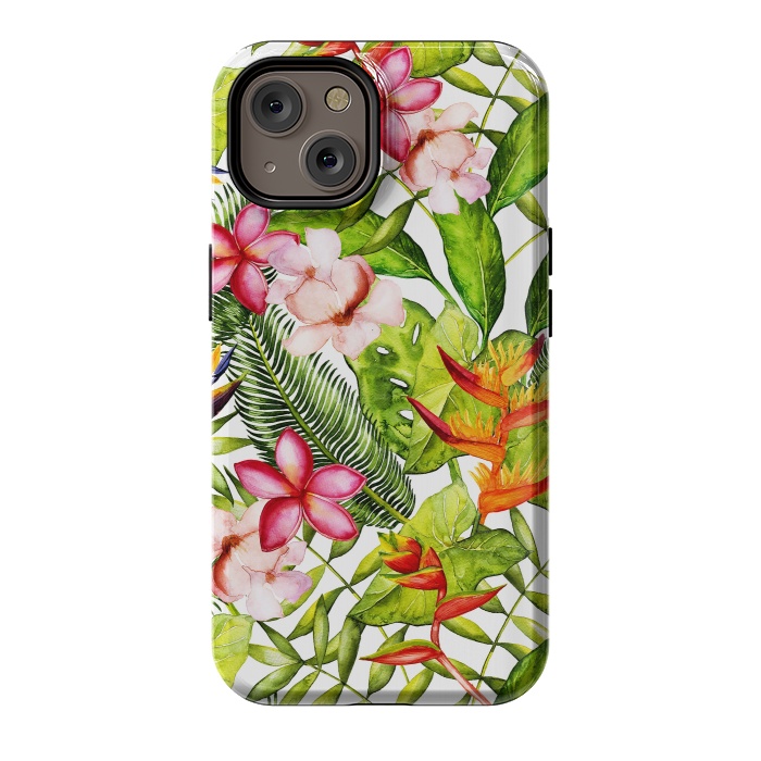 iPhone 14 StrongFit Aloha Tropical Flower Jungle Pattern by  Utart