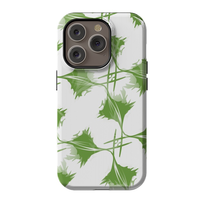 iPhone 14 Pro StrongFit Green Leaves by Creativeaxle