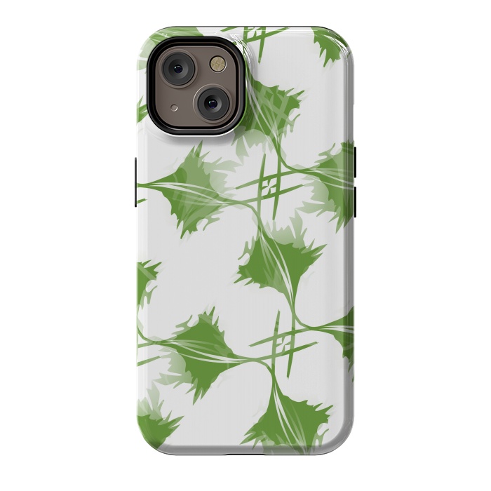 iPhone 14 StrongFit Green Leaves by Creativeaxle