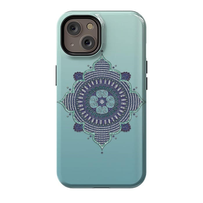 iPhone 14 StrongFit Precious Turquoise Mandala Ornament by Andrea Haase