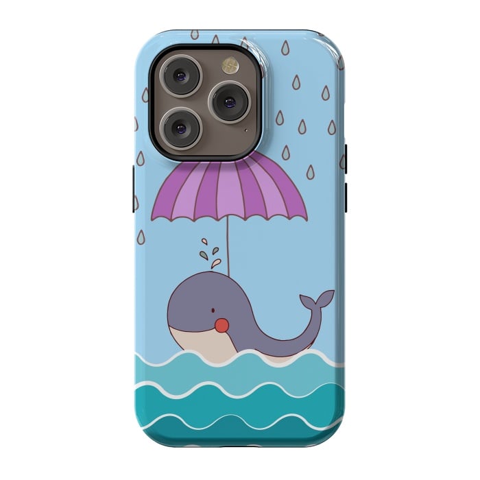 iPhone 14 Pro StrongFit Swimming Whale by Creativeaxle