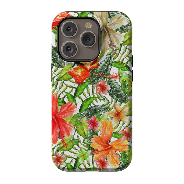 iPhone 14 Pro StrongFit Hibiscus Pattern by  Utart