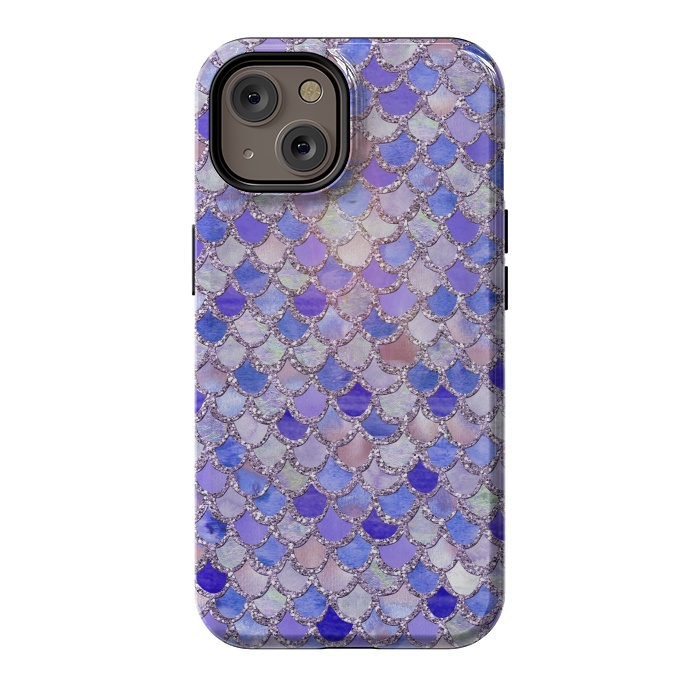 iPhone 14 StrongFit Purple hand drawn mermaid scales by  Utart