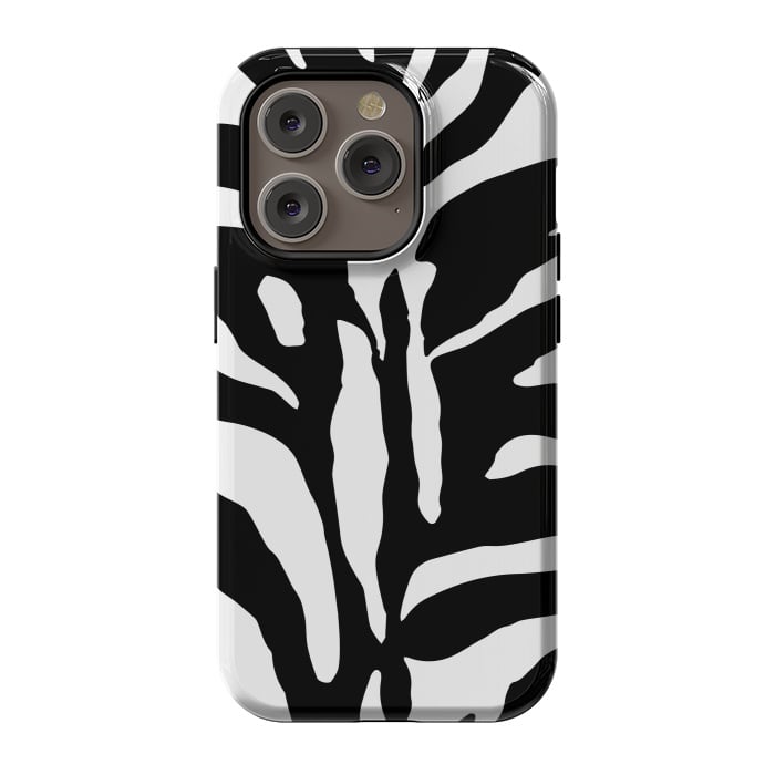 iPhone 14 Pro StrongFit Black And White Zebra Print 2 by Andrea Haase