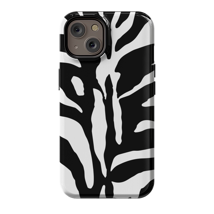iPhone 14 StrongFit Black And White Zebra Print 2 by Andrea Haase