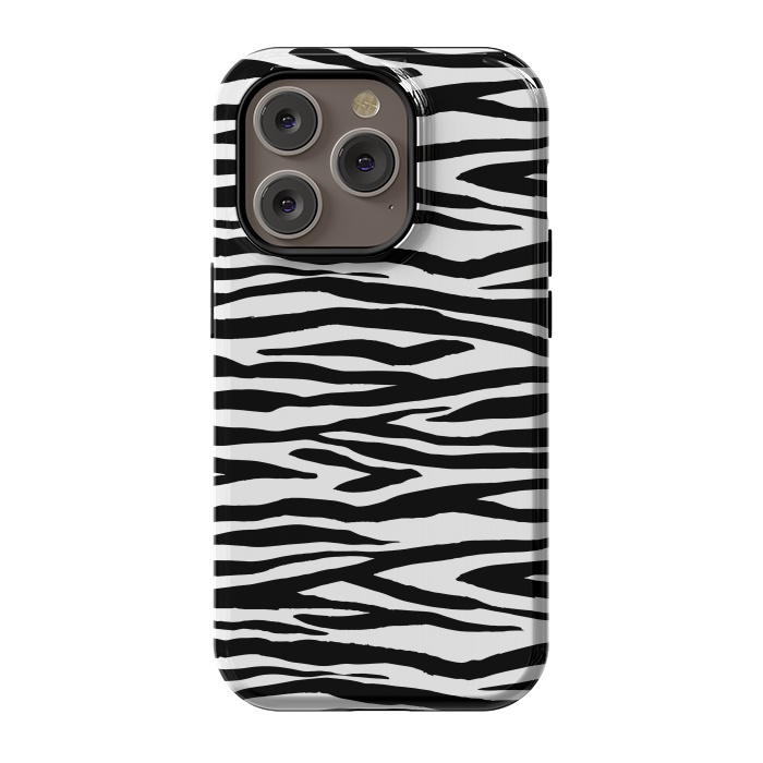 iPhone 14 Pro StrongFit Zebra Stripes Black And White 2 by Andrea Haase