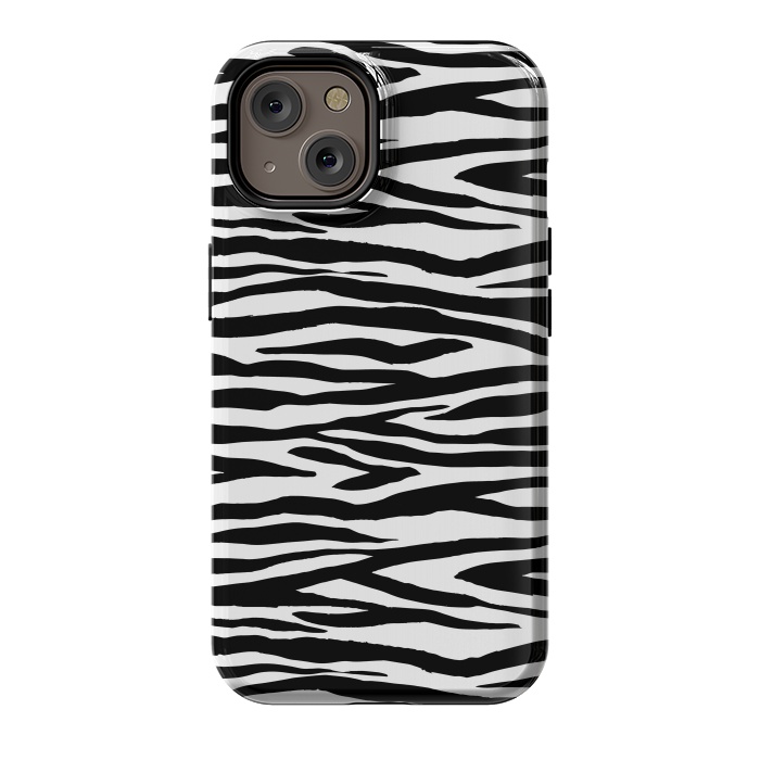 iPhone 14 StrongFit Zebra Stripes Black And White 2 by Andrea Haase