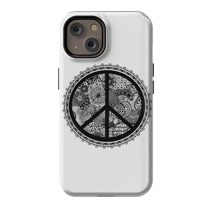 iPhone 14 StrongFit Zen Doodle Peace Symbol by Andrea Haase
