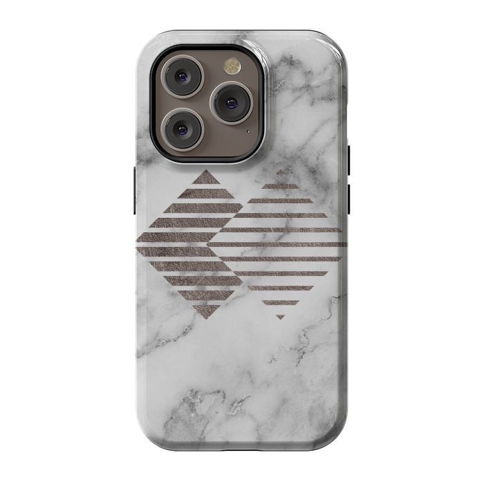 iPhone 14 Pro StrongFit Geometrical Metal Shapes on Marble by  Utart