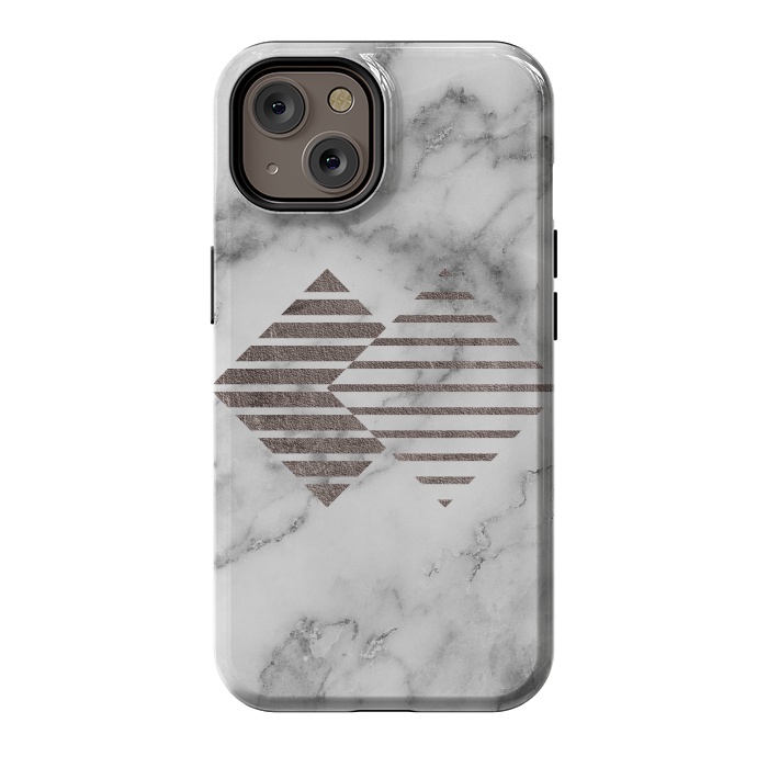 iPhone 14 StrongFit Geometrical Metal Shapes on Marble by  Utart
