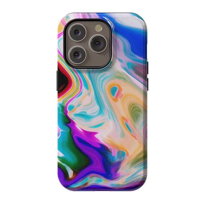 iPhone 14 Pro StrongFit Colorful Abstract Marble Swirls by Dushan Medich
