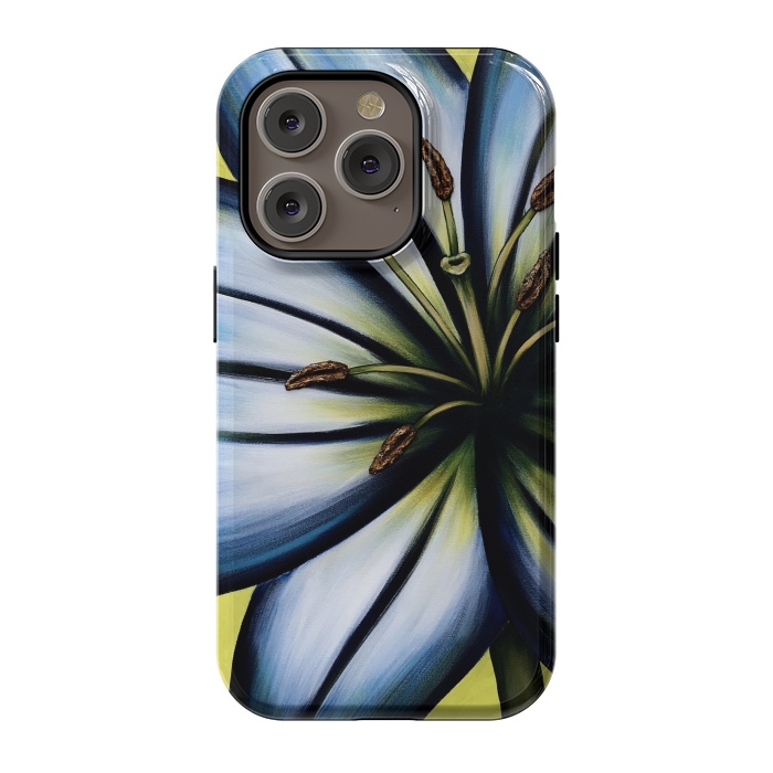 iPhone 14 Pro StrongFit Blue Lily by Denise Cassidy Wood