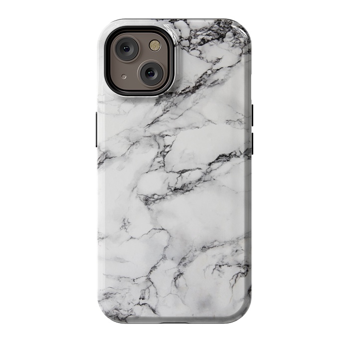 iPhone 14 StrongFit White Marble Stone Print by Dushan Medich