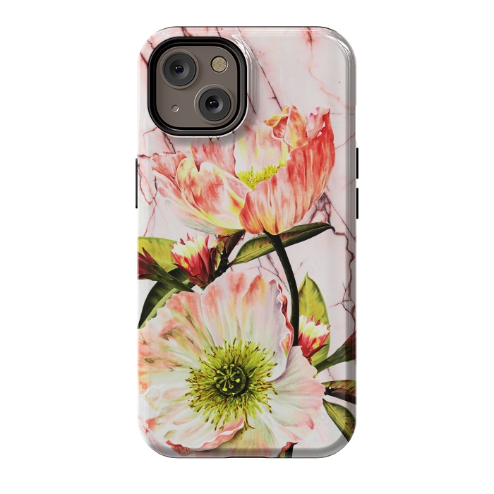 iPhone 14 StrongFit Flowering on pink marble by Mmartabc