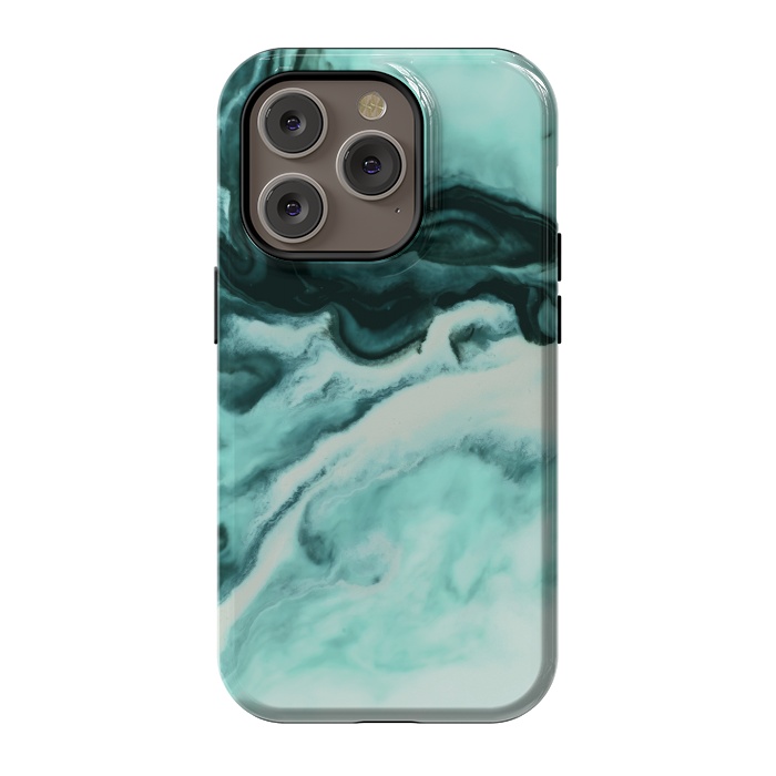 iPhone 14 Pro StrongFit Abstract marbling mint by Mmartabc