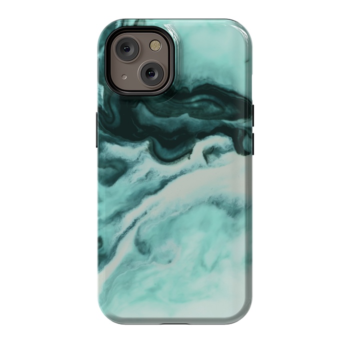 iPhone 14 StrongFit Abstract marbling mint by Mmartabc