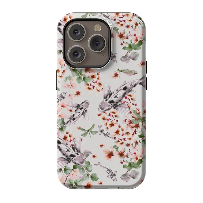 iPhone 14 Pro StrongFit Asian pattern fish bloom by Mmartabc