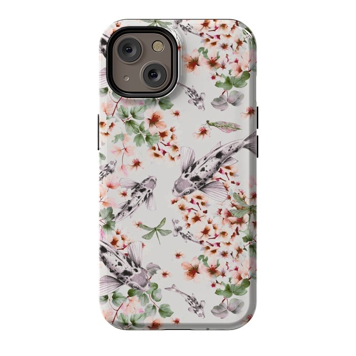 iPhone 14 StrongFit Asian pattern fish bloom by Mmartabc